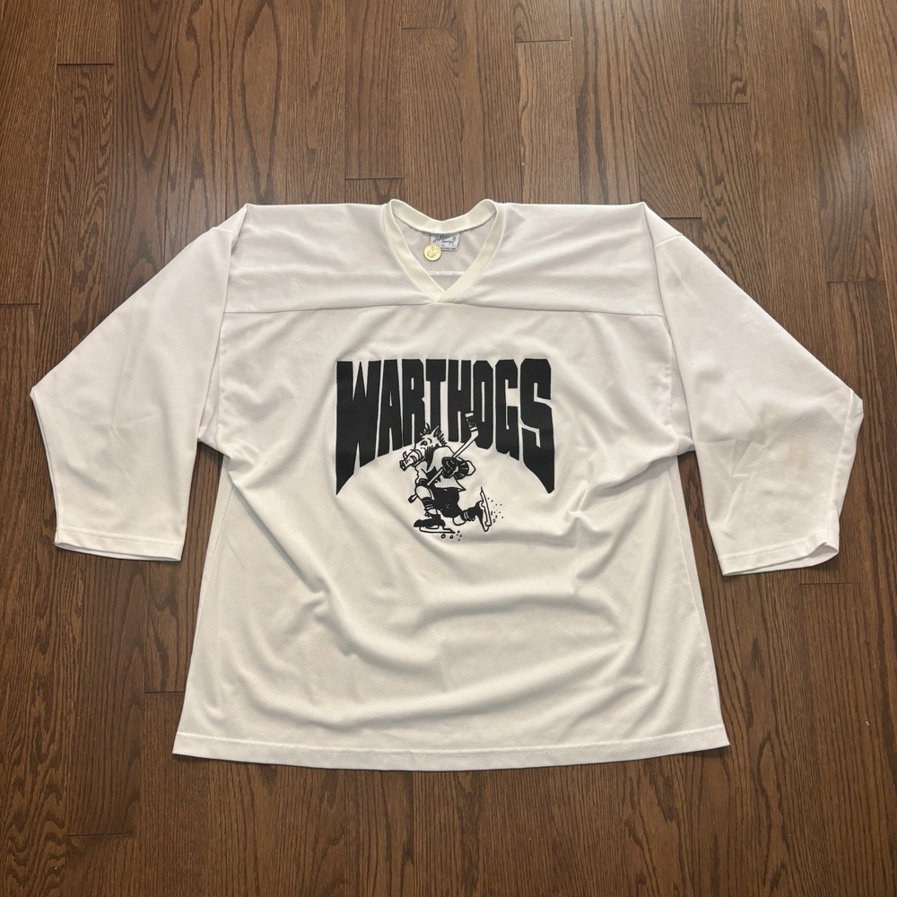 Vintage Y2K Hockey Jersey Warthogs White Pullover Ice NHL Sweater - Mens XL